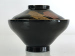 Japanese Lacquerware Lidded Bowl Vtg Urushi Makie Red Black Owan Soup LB2