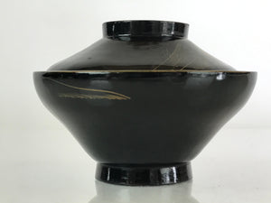 Japanese Lacquerware Lidded Bowl Vtg Urushi Makie Red Black Owan Soup LB4