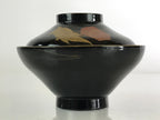 Japanese Lacquerware Lidded Bowl Vtg Urushi Makie Red Black Owan Soup LB7