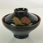 Japanese Lacquerware Lidded Bowl Vtg Urushi Makie Red Black Owan Soup LB8