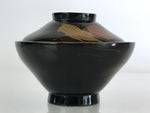 Japanese Lacquerware Lidded Bowl Vtg Urushi Makie Red Black Owan Soup LB9