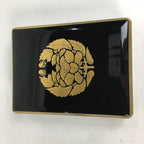 Japanese Lacquerware Lidded Box Vtg Wood Fumibako Letter Book Black FB64