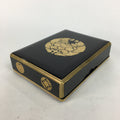 Japanese Lacquerware Lidded Box Vtg Wood Fumibako Letter Book Black FB64