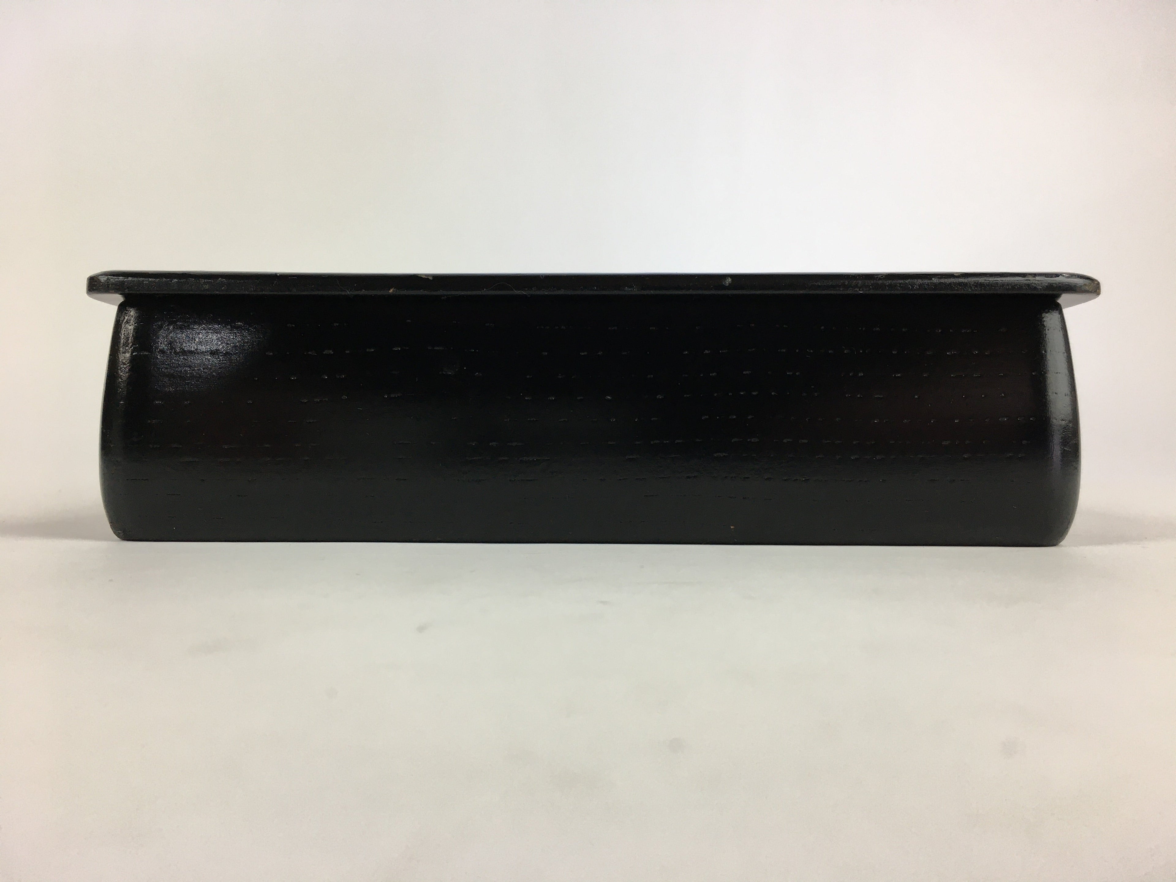 Japanese Lacquerware Lidded Box Vtg Wood Fumibako Letter Book Black FB67