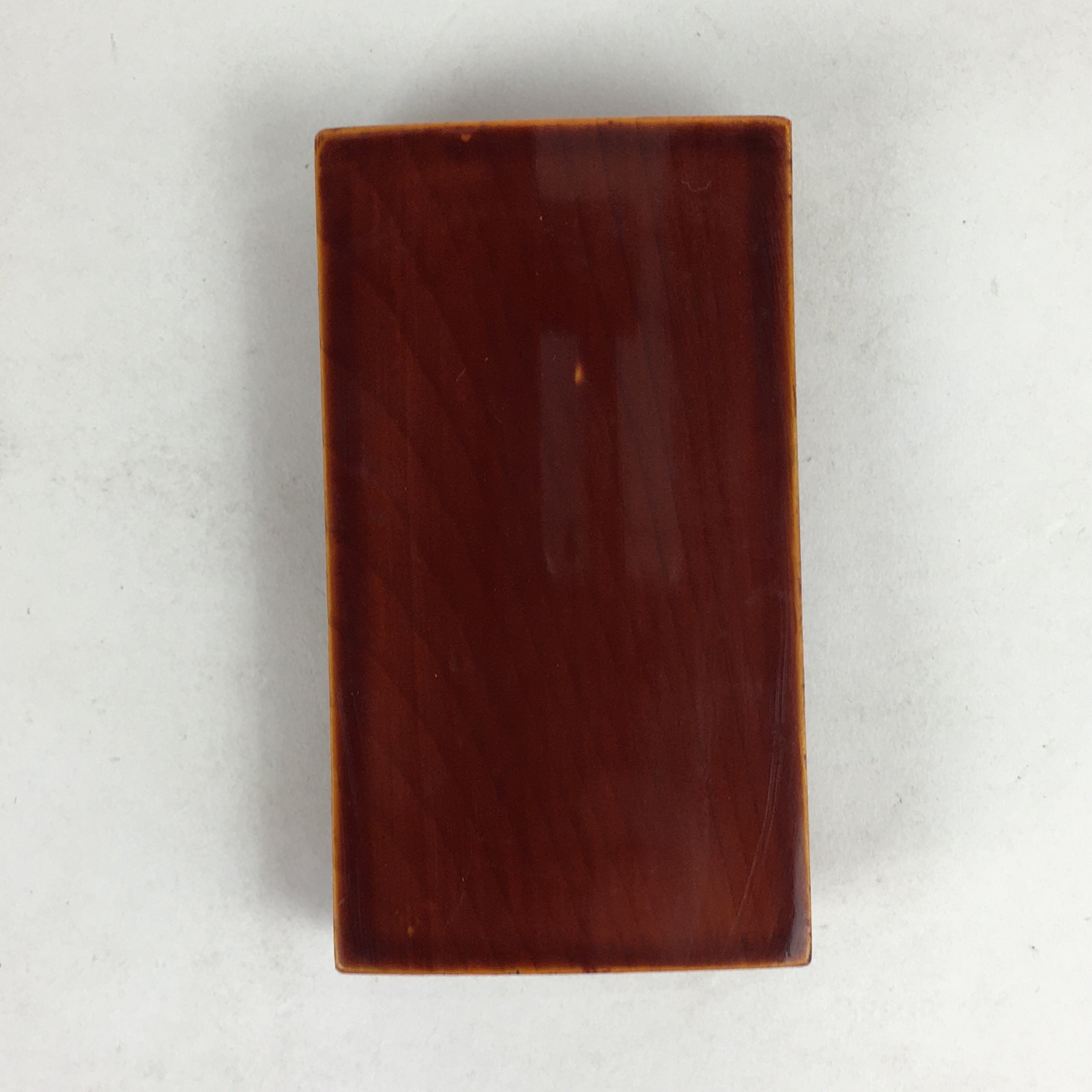 Japanese Lacquerware Lidded Toothpick Case Vtg Wooden Shunkei Nuri UR703