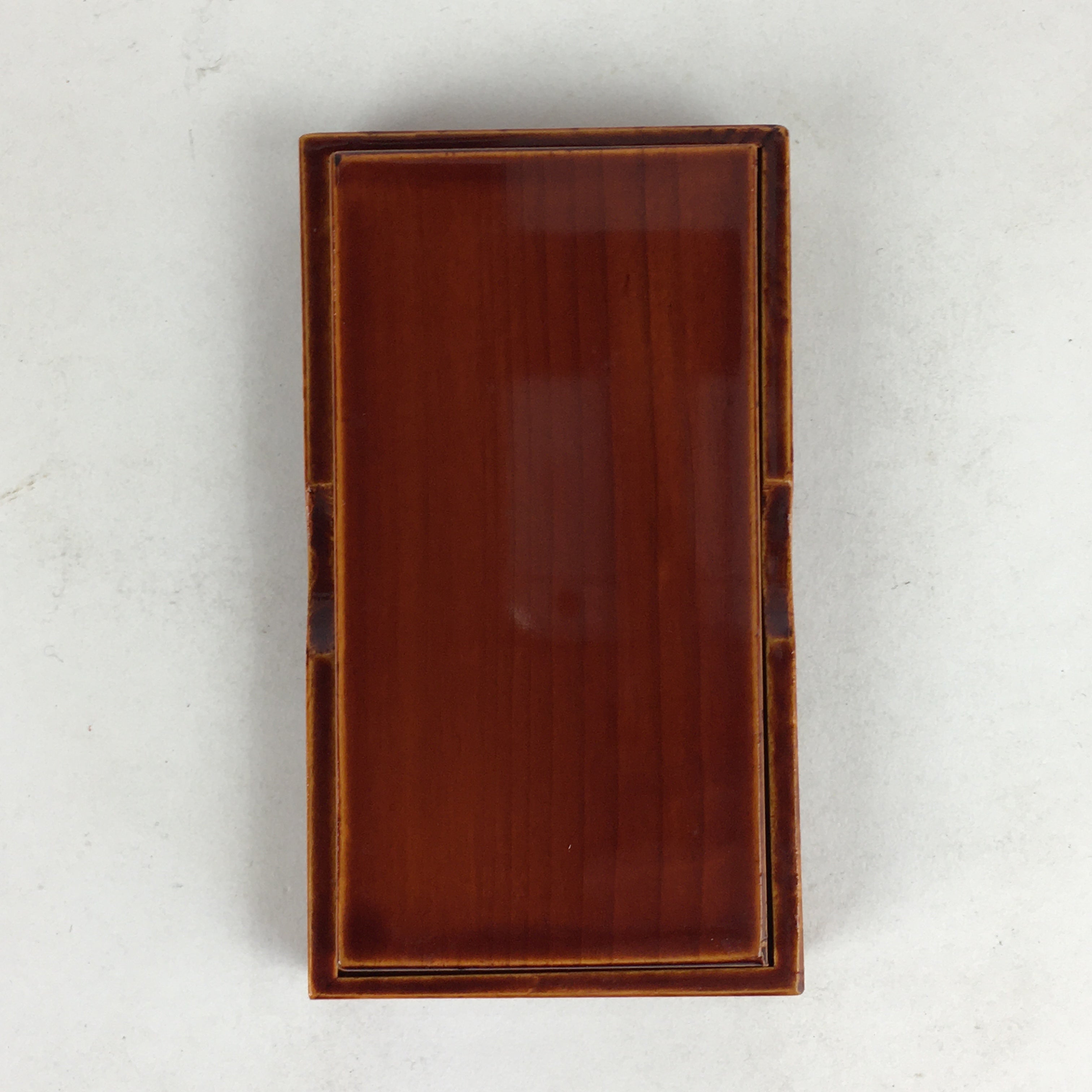 Japanese Lacquerware Lidded Toothpick Case Vtg Wooden Shunkei Nuri UR703