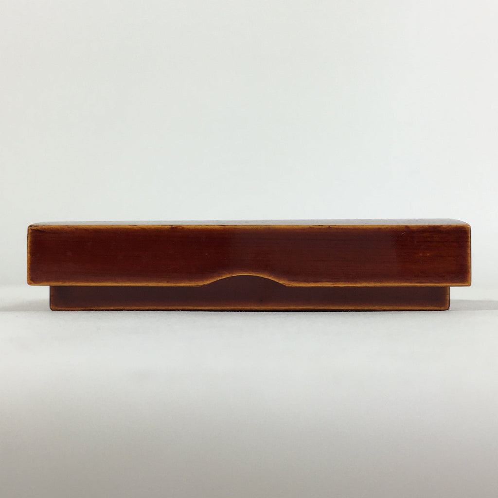 Japanese Lacquerware Lidded Toothpick Case Vtg Wooden Shunkei Nuri UR703