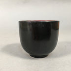 Japanese Lacquerware Sake Cup Guinomi Sakazuki Vtg Replica Black Peony GU840