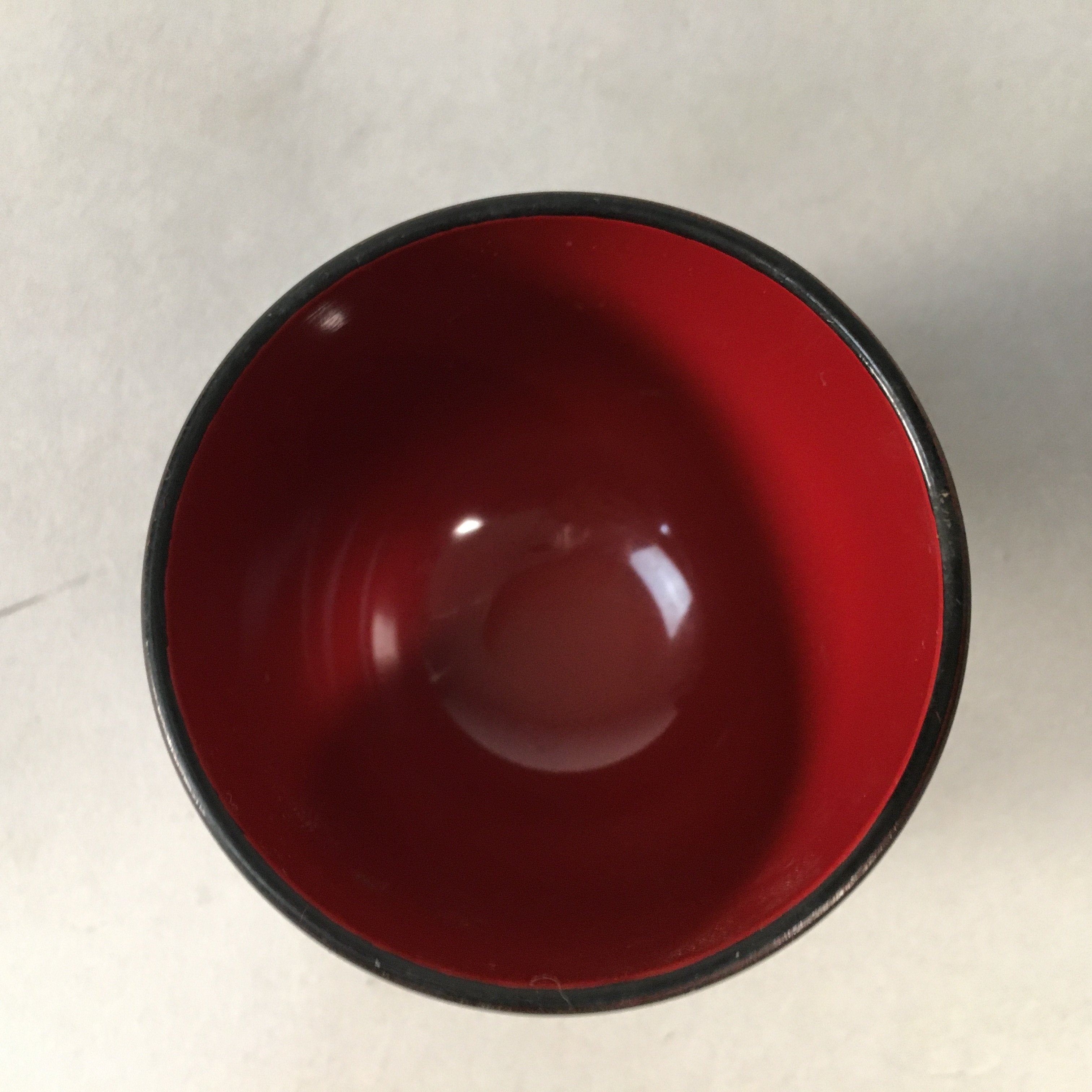 Japanese Lacquerware Sake Cup Guinomi Sakazuki Vtg Replica Black Peony GU840