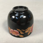 Japanese Lacquerware Sake Cup Guinomi Sakazuki Vtg Replica Black Peony GU840