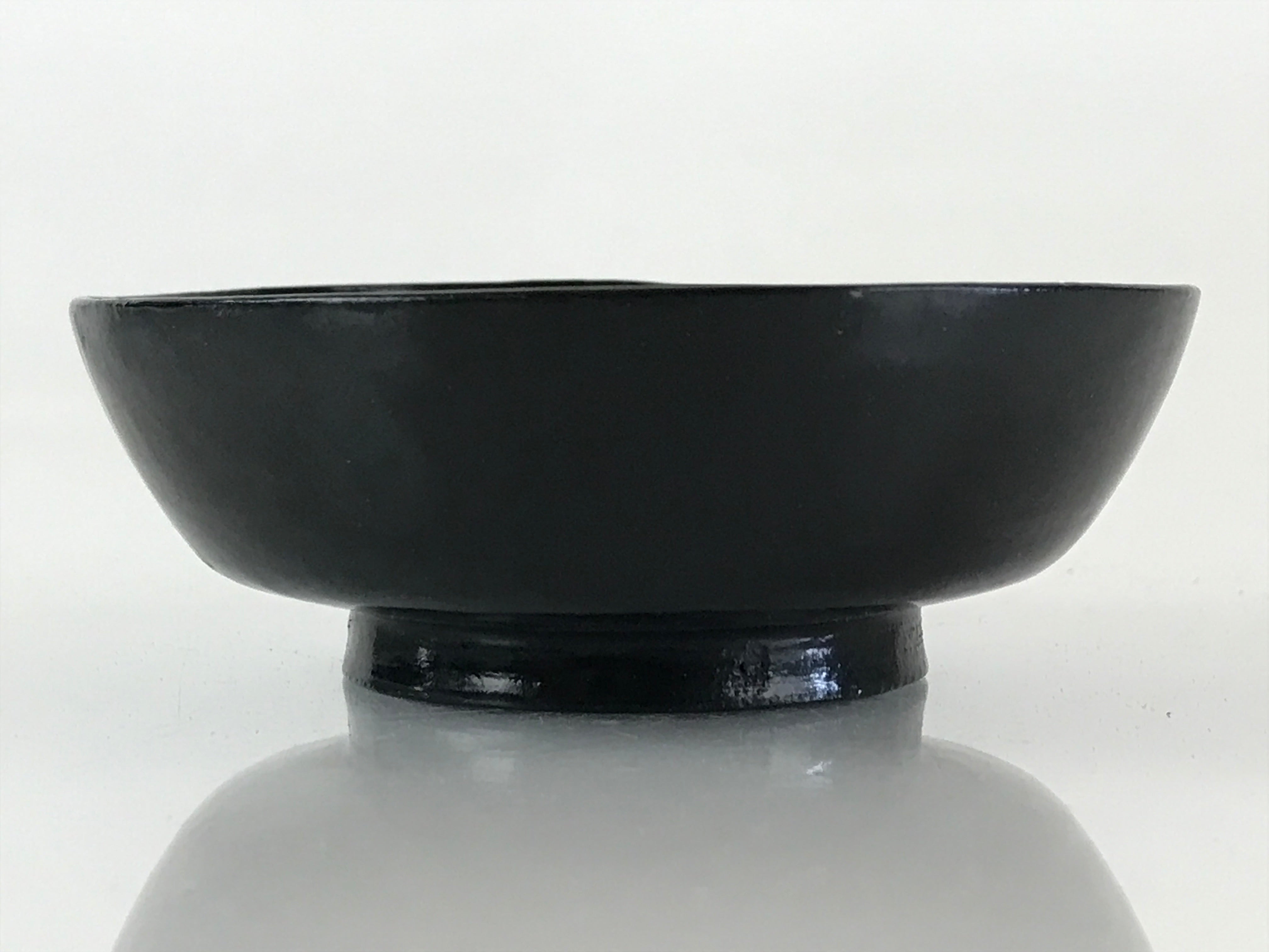 Japanese Lacquerware Small Bowl Vtg Urushi Black Kobachi LB59