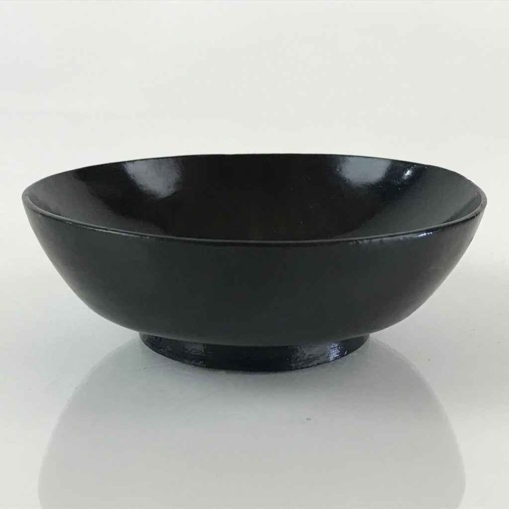 Japanese Lacquerware Small Bowl Vtg Urushi Black Kobachi LB59