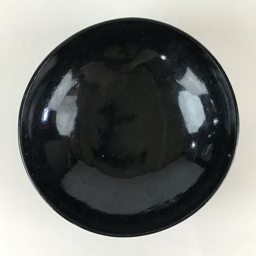 Japanese Lacquerware Small Bowl Vtg Urushi Black Kobachi LB60