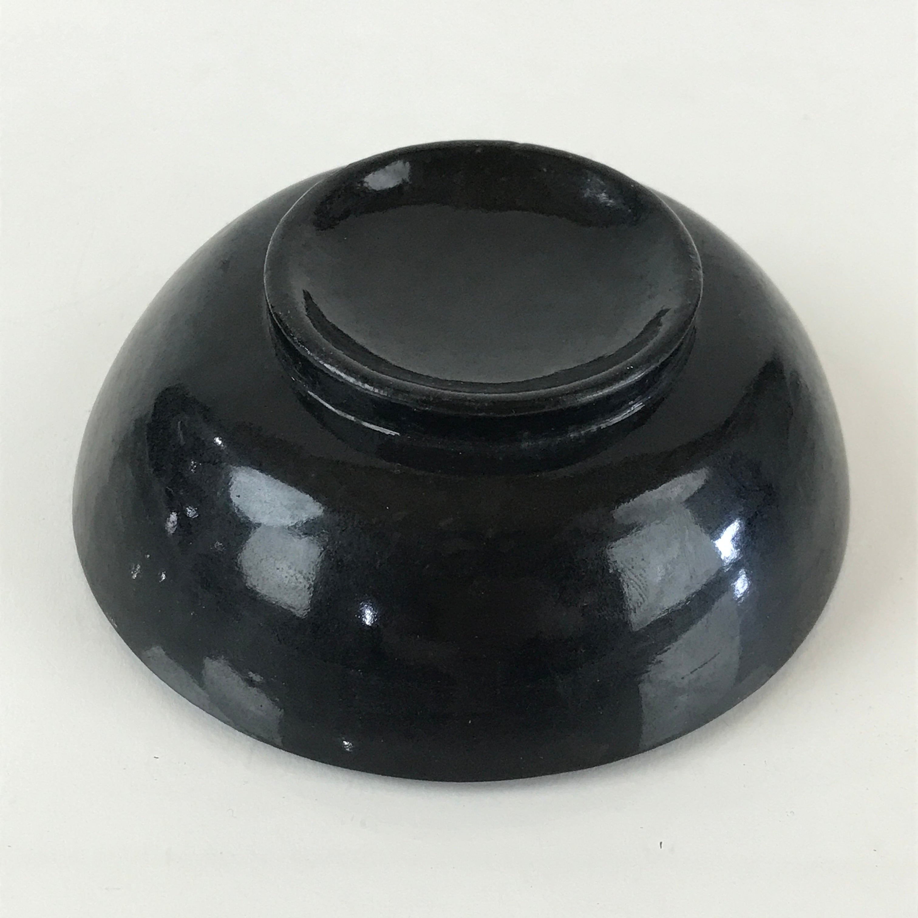 Japanese Lacquerware Small Bowl Vtg Urushi Black Kobachi LB60