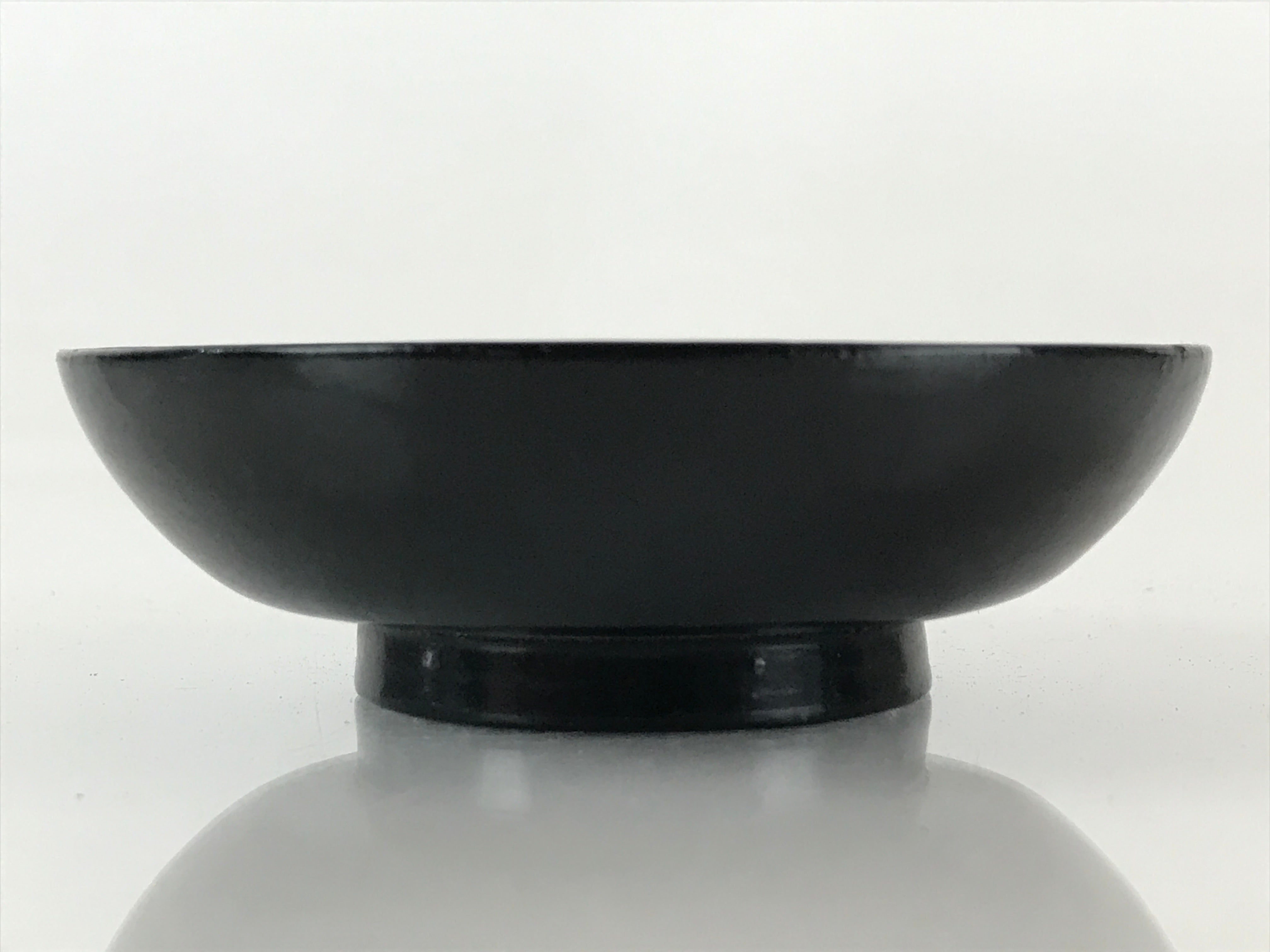 Japanese Lacquerware Small Bowl Vtg Urushi Black Kobachi LB61