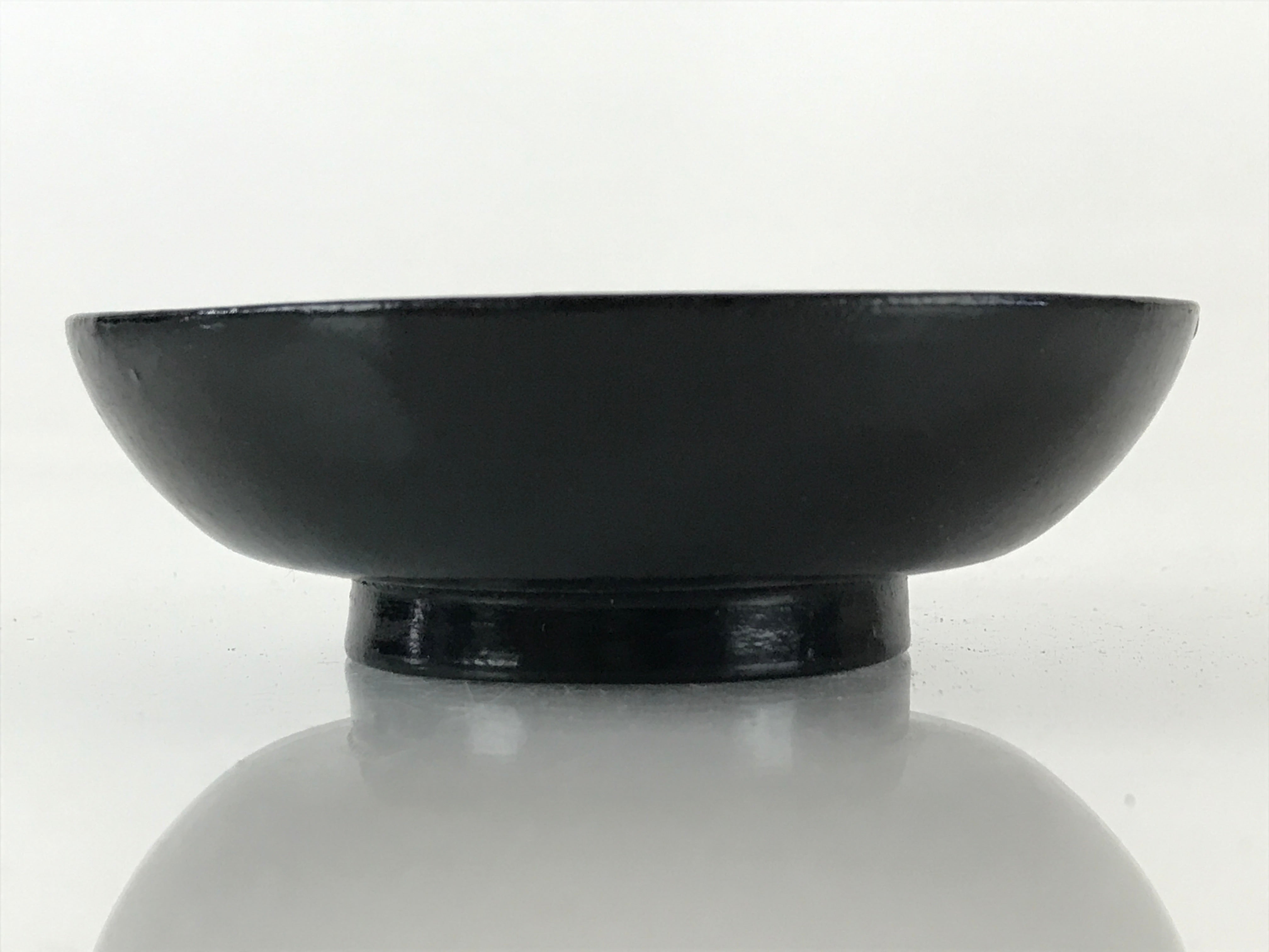 Japanese Lacquerware Small Bowl Vtg Urushi Black Kobachi LB61