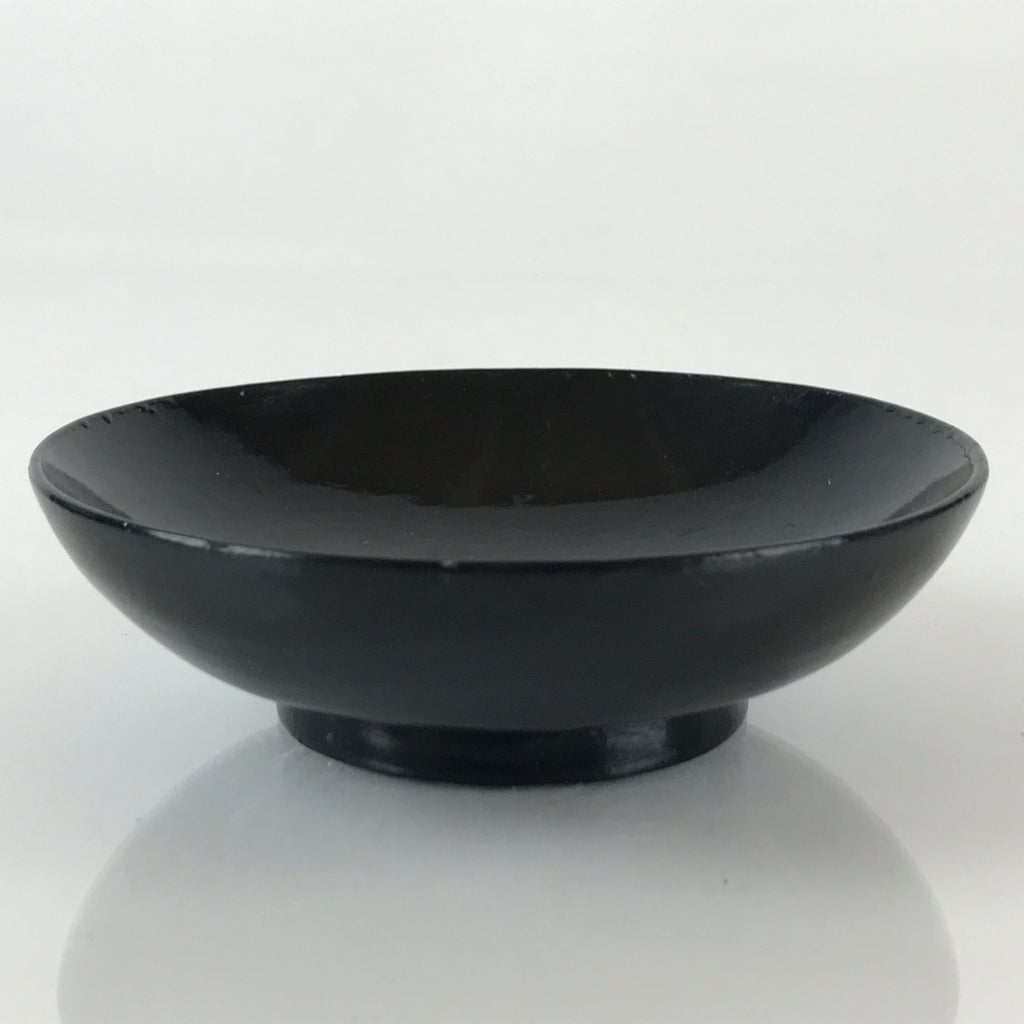 Japanese Lacquerware Small Bowl Vtg Urushi Black Kobachi LB61