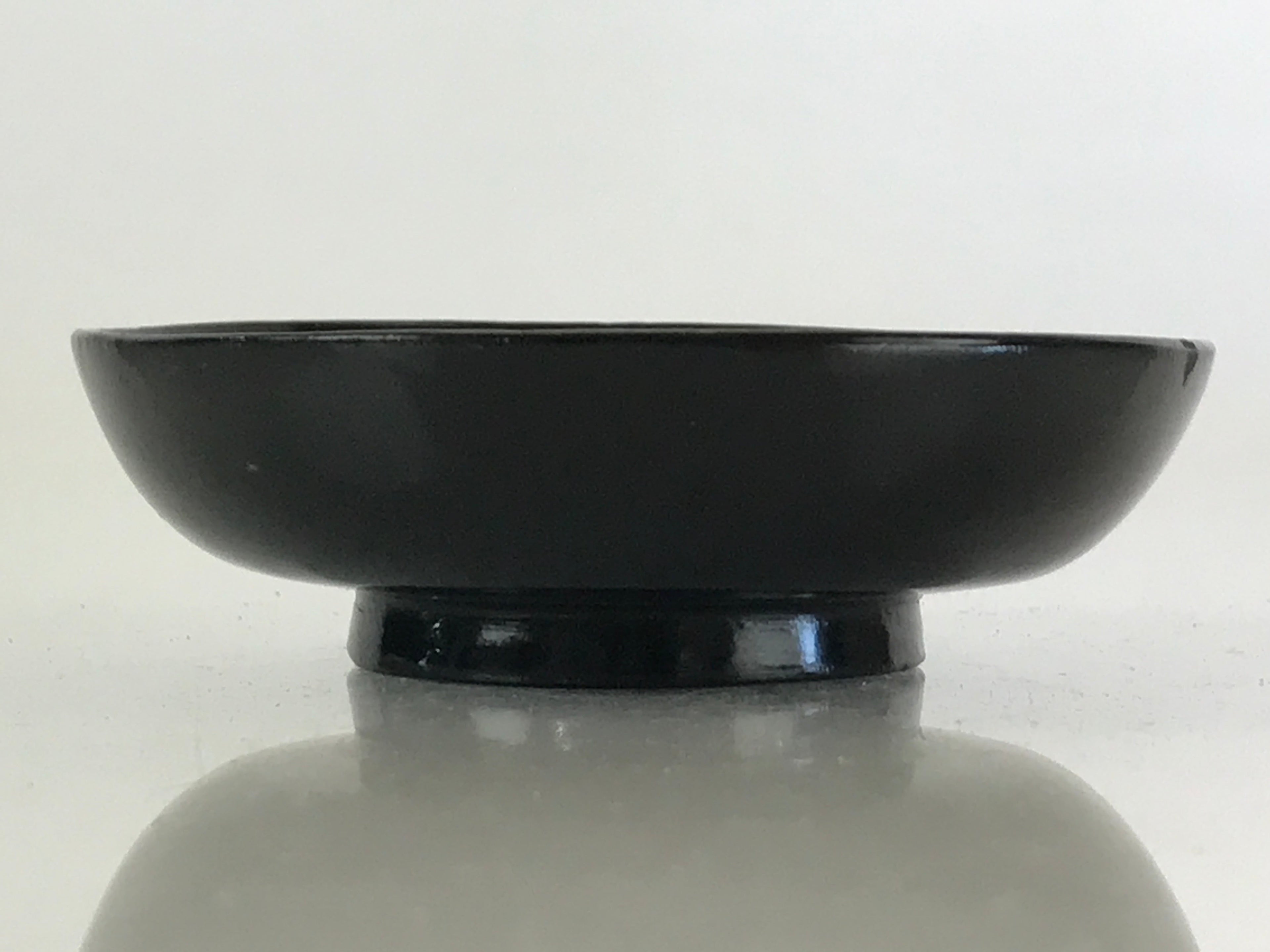 Japanese Lacquerware Small Bowl Vtg Urushi Black Kobachi LB63