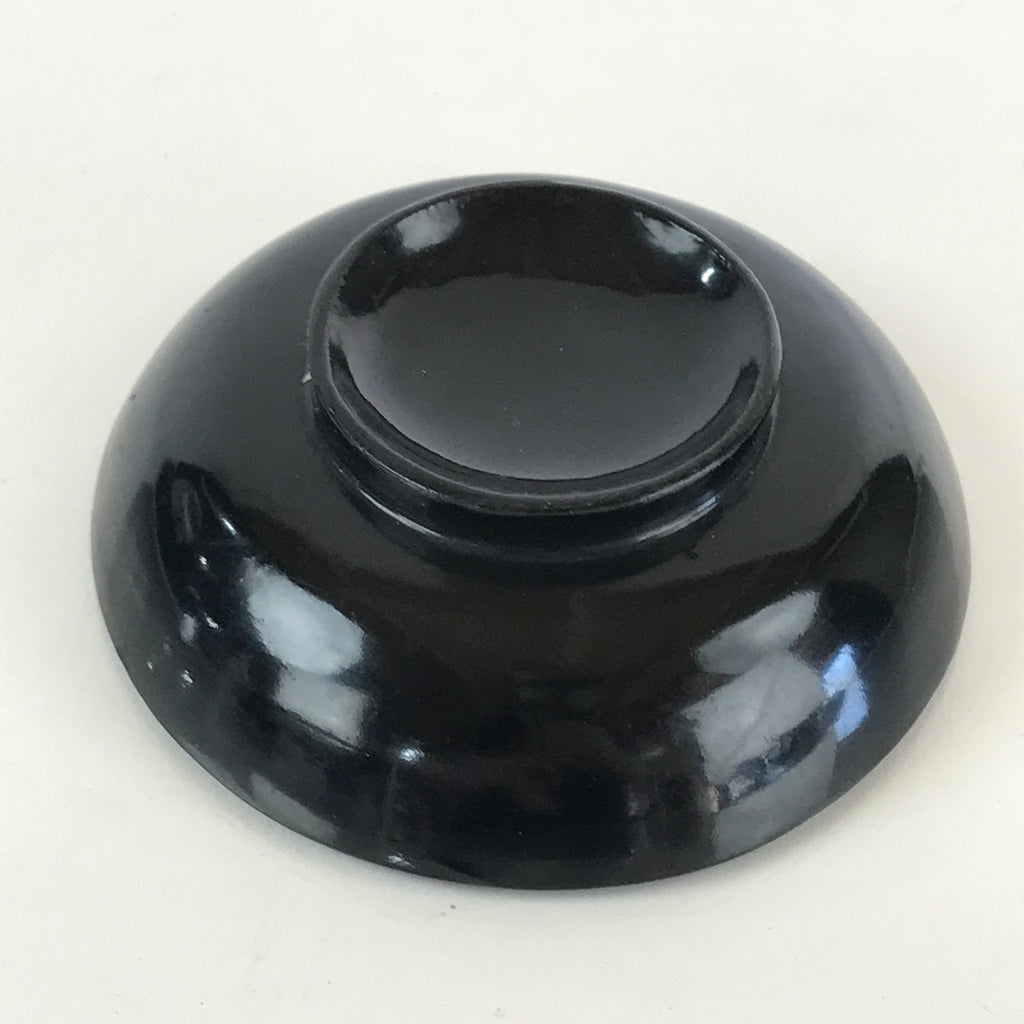 Japanese Lacquerware Small Bowl Vtg Urushi Black Kobachi LB63