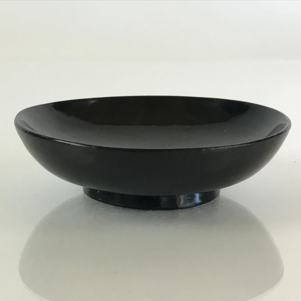 Japanese Lacquerware Small Bowl Vtg Urushi Black Kobachi LB63