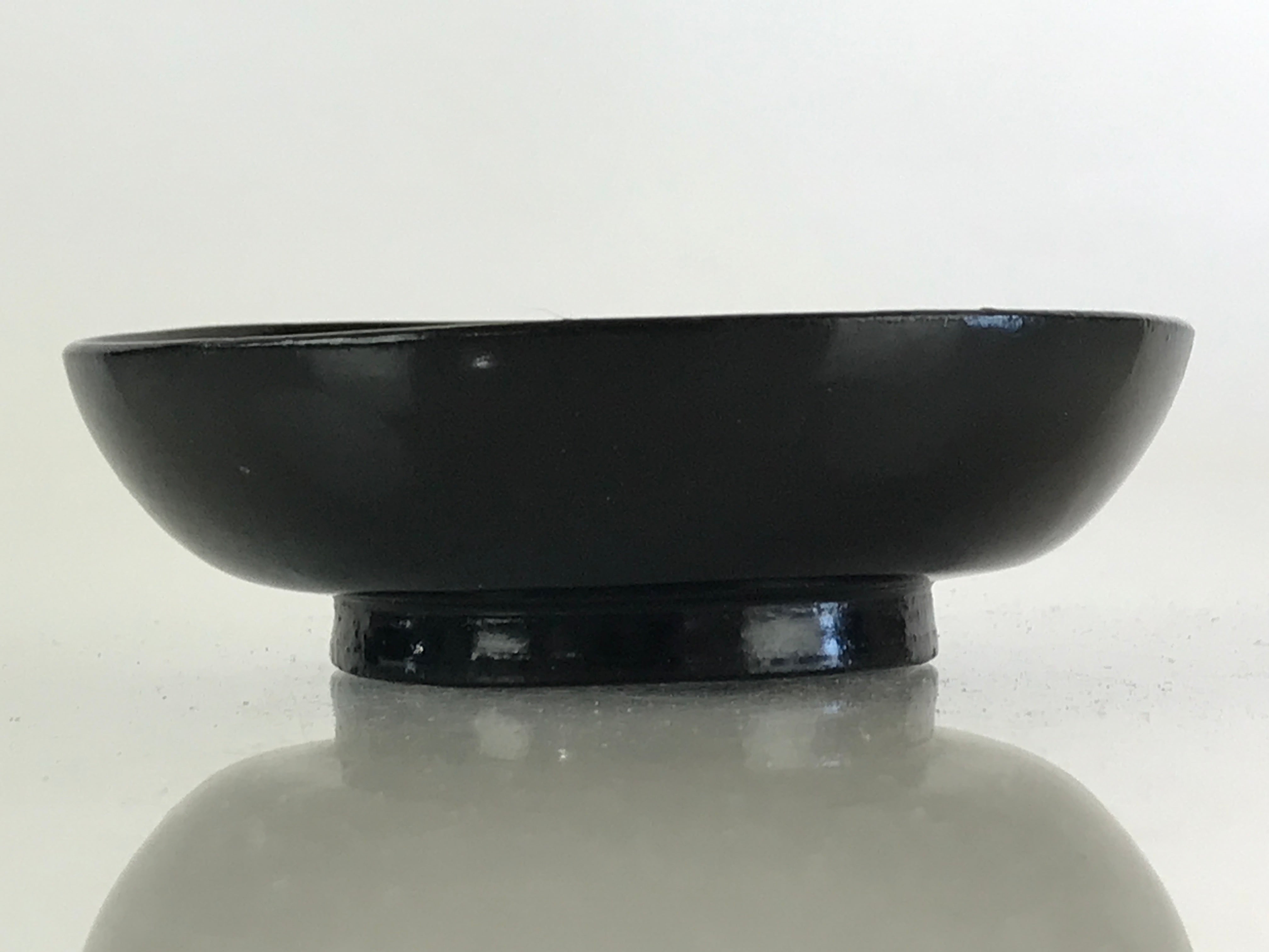 Japanese Lacquerware Small Bowl Vtg Urushi Black Kobachi LB66