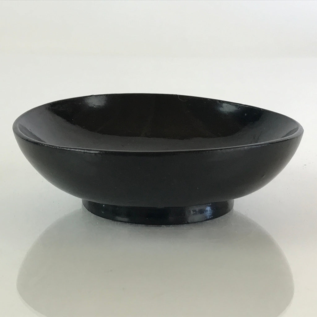Japanese Lacquerware Small Bowl Vtg Urushi Black Kobachi LB66