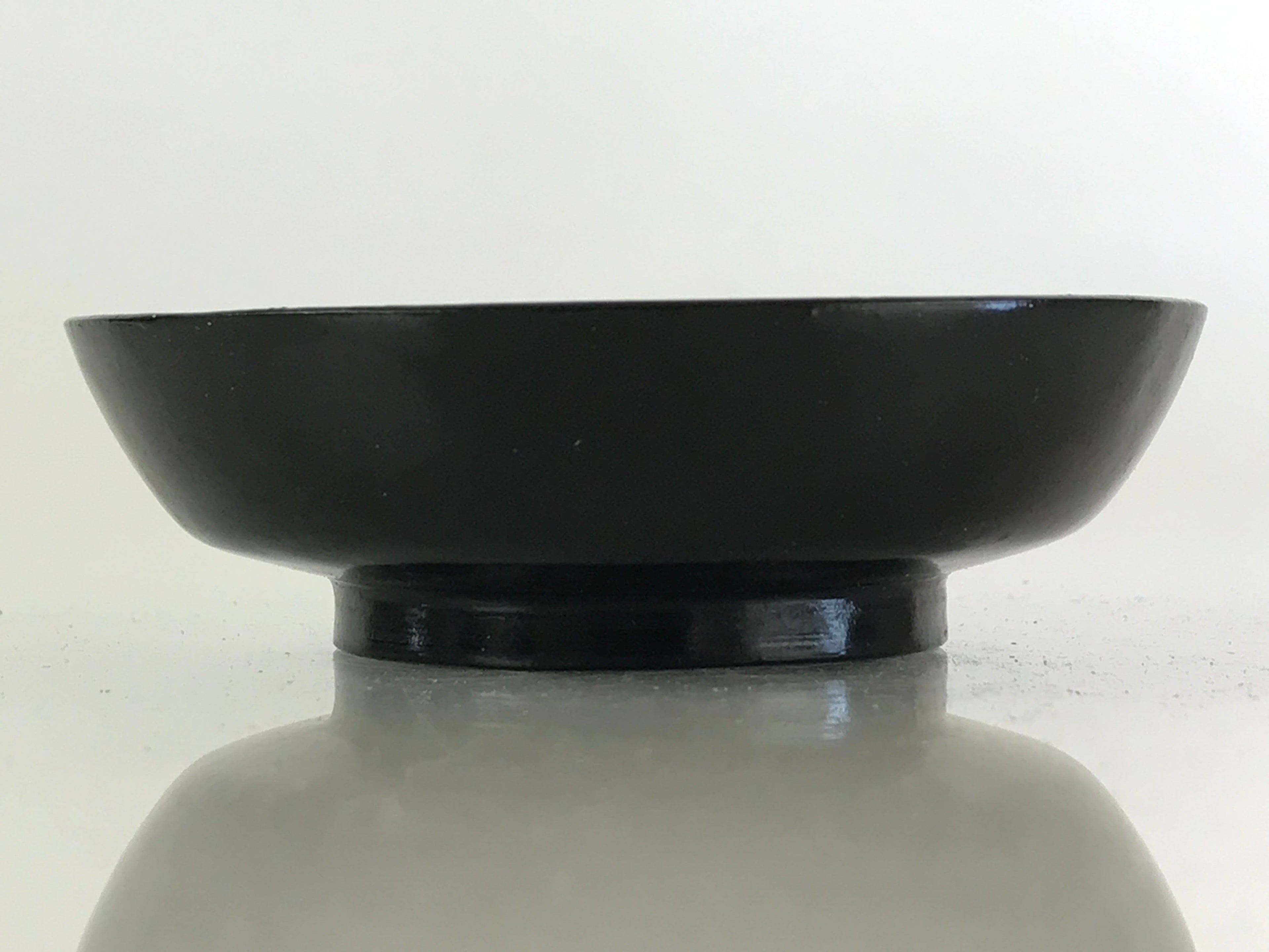 Japanese Lacquerware Small Bowl Vtg Urushi Black Kobachi LB67