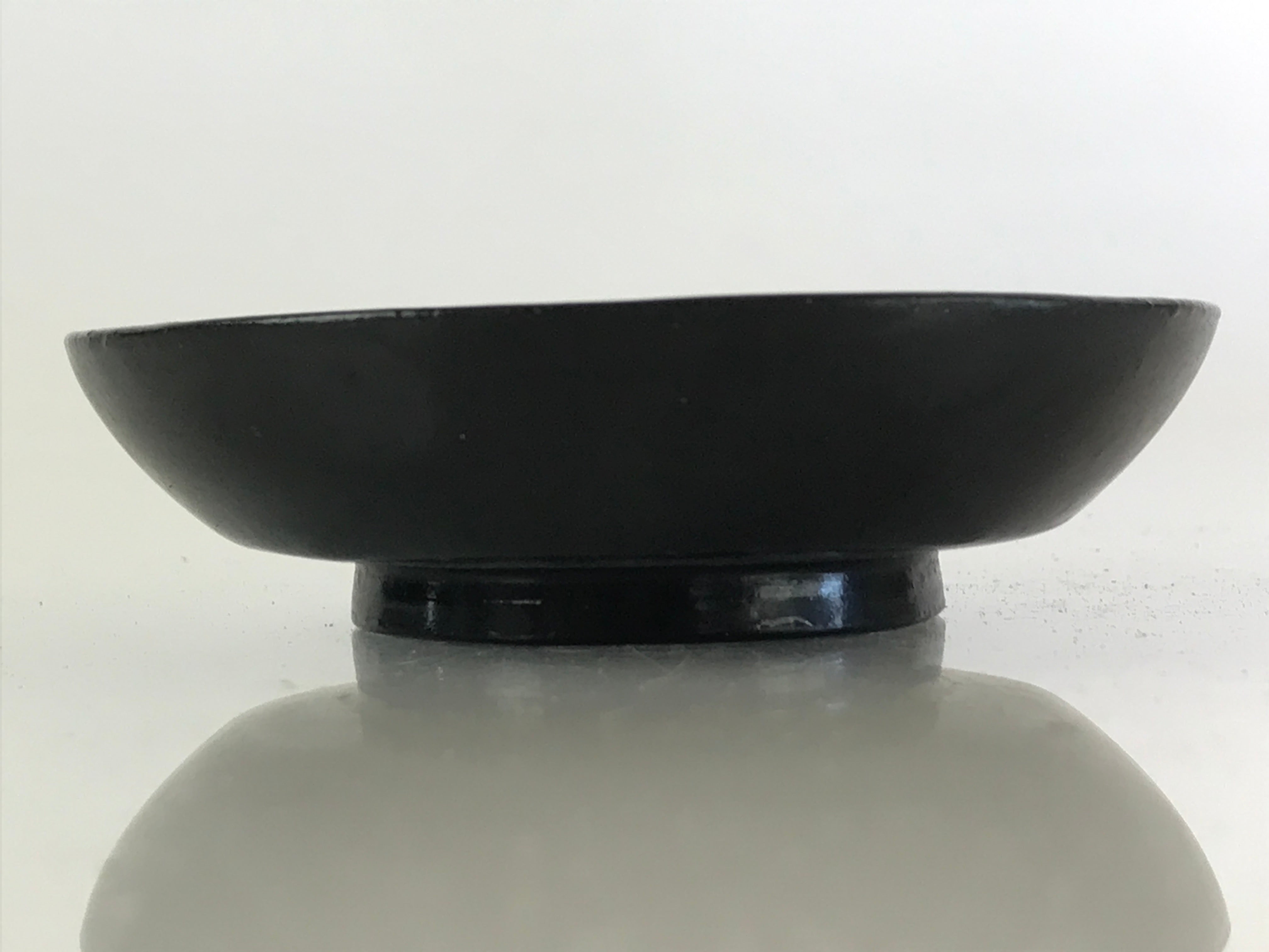 Japanese Lacquerware Small Bowl Vtg Urushi Black Kobachi LB70