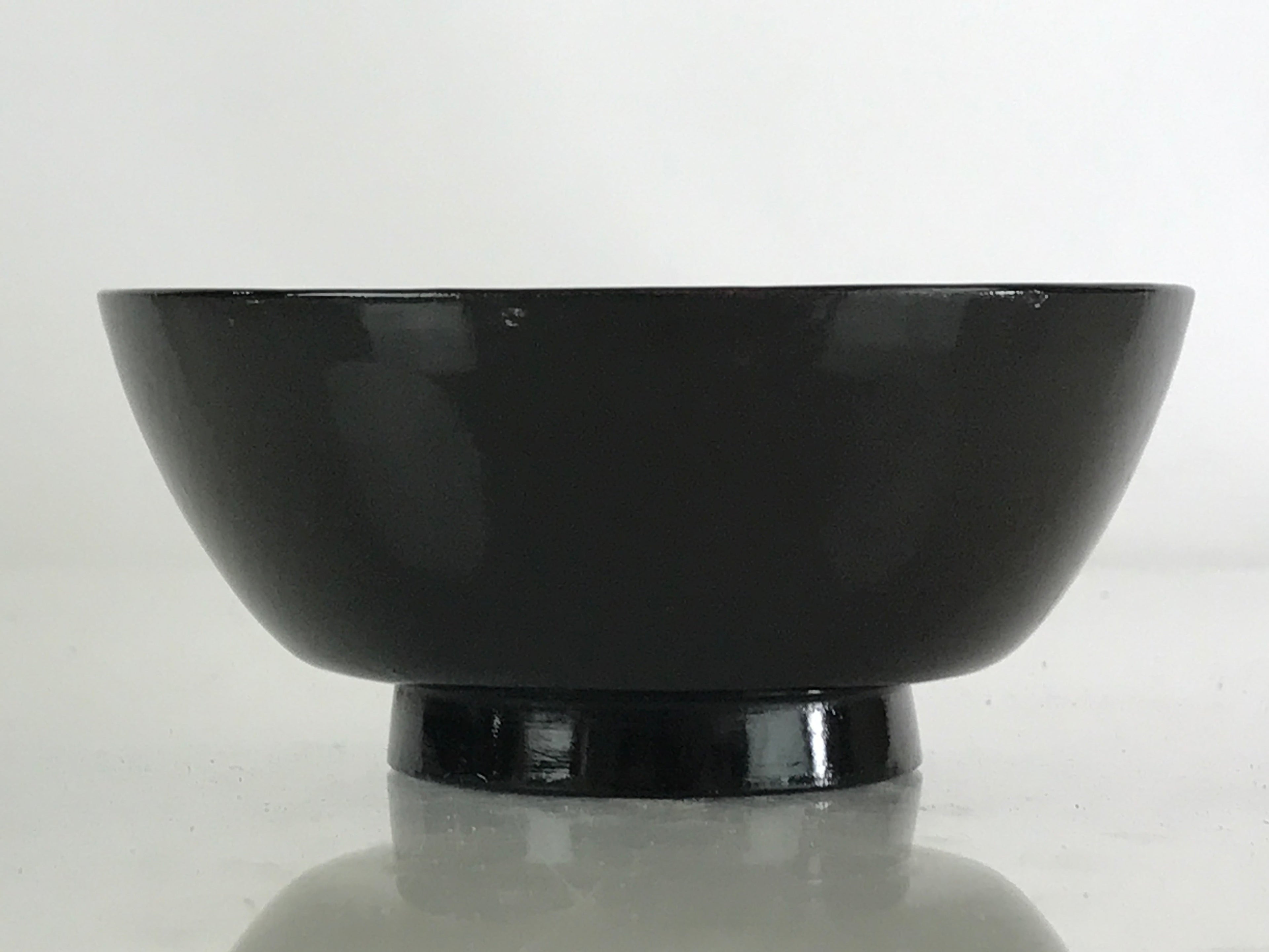 Japanese Lacquerware Small Bowl Vtg Urushi Black Red Kobachi LB29