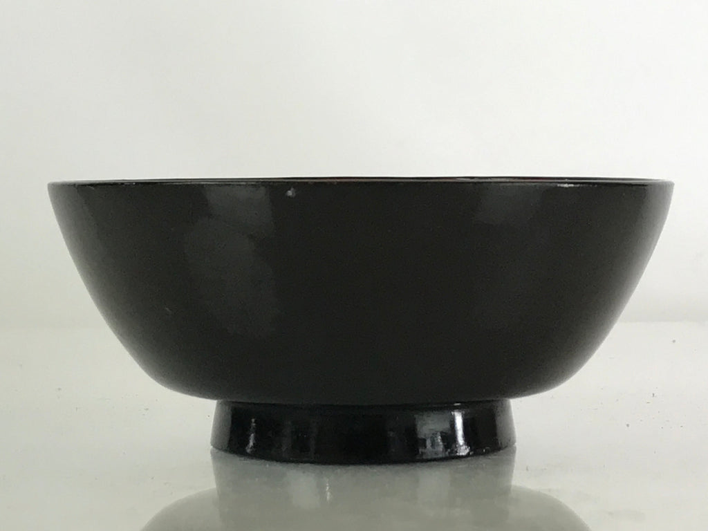 Japanese Lacquerware Small Bowl Vtg Urushi Black Red Kobachi LB29