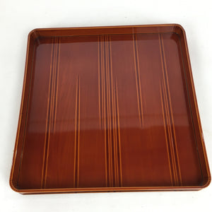 Japanese Lacquerware Tray Obon Vtg Shunkei-Nuri Nurimono Square UR661