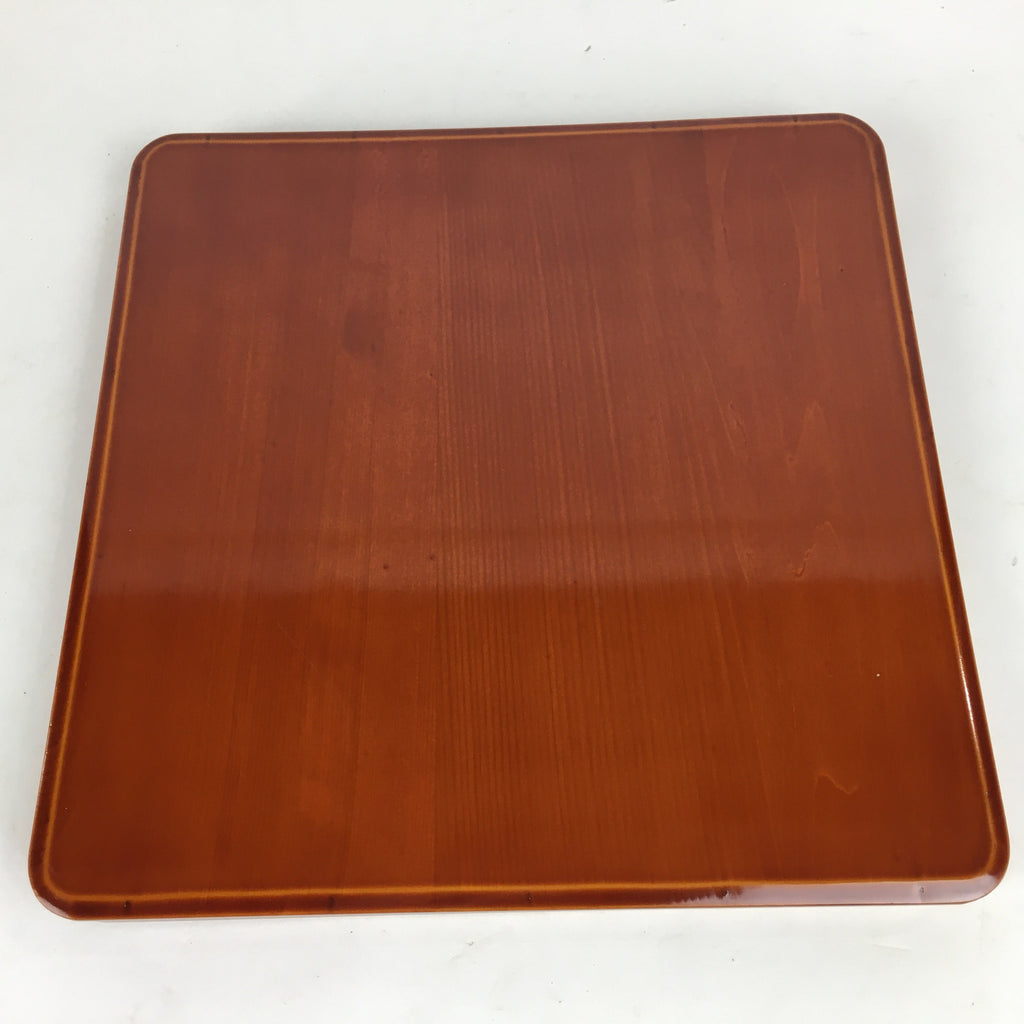 Japanese Lacquerware Tray Obon Vtg Shunkei-Nuri Nurimono Square UR661