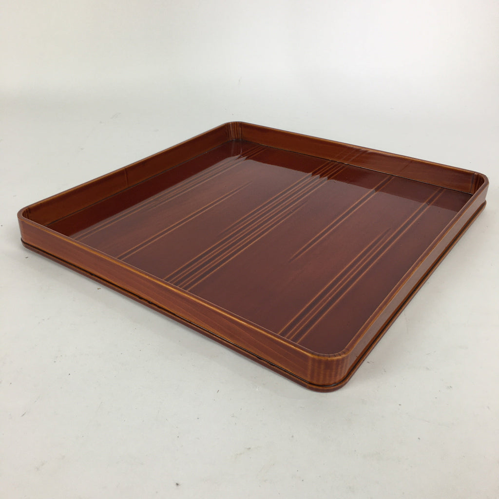 Japanese Lacquerware Tray Obon Vtg Shunkei-Nuri Nurimono Square UR661
