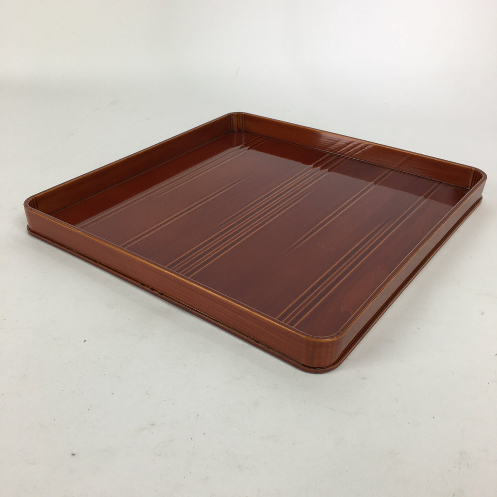 Japanese Lacquerware Tray Obon Vtg Shunkei-Nuri Nurimono Square UR662