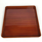 Japanese Lacquerware Tray Obon Vtg Shunkei-Nuri Nurimono Square UR663