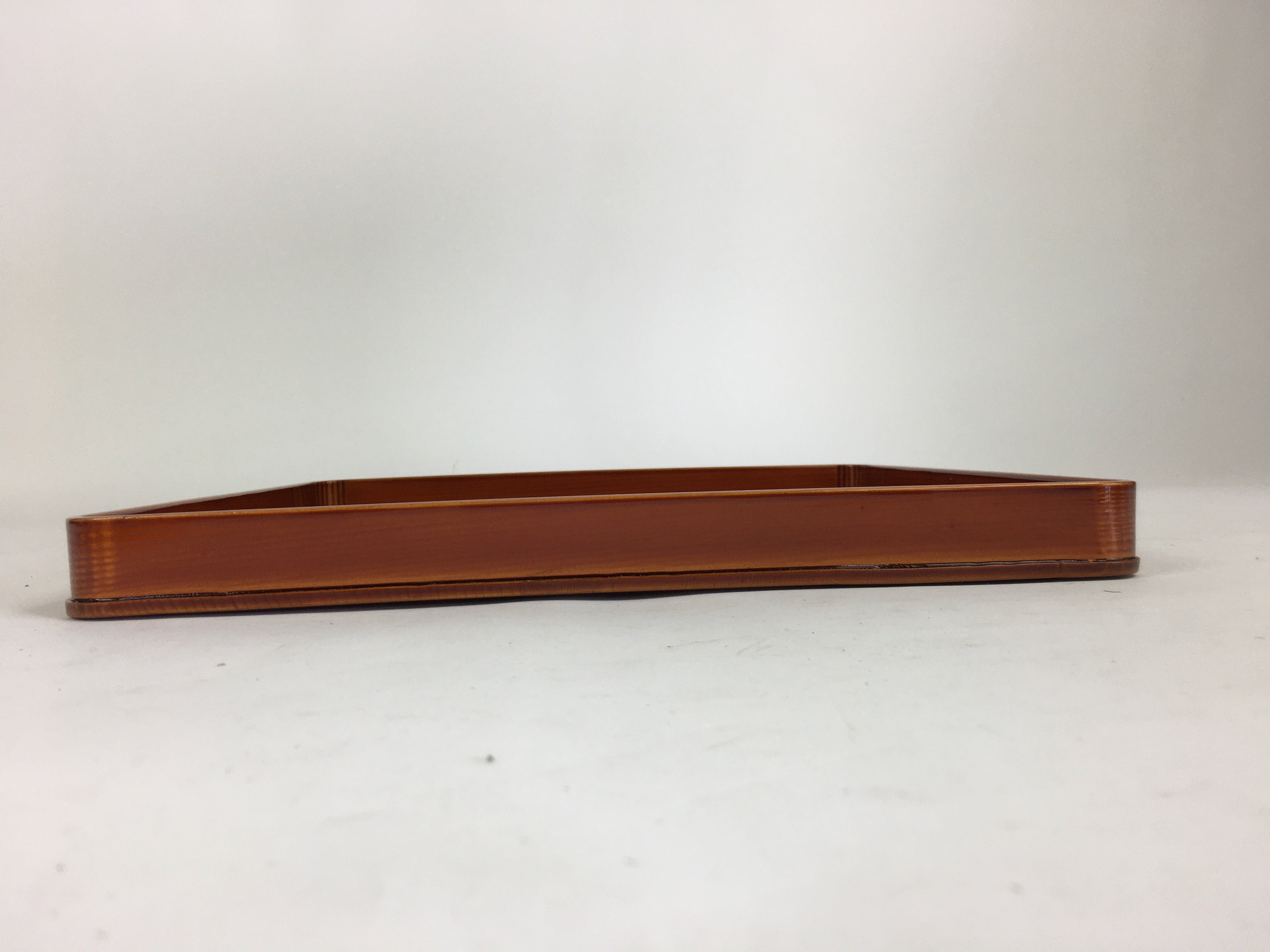 Japanese Lacquerware Tray Obon Vtg Shunkei-Nuri Nurimono Square UR663