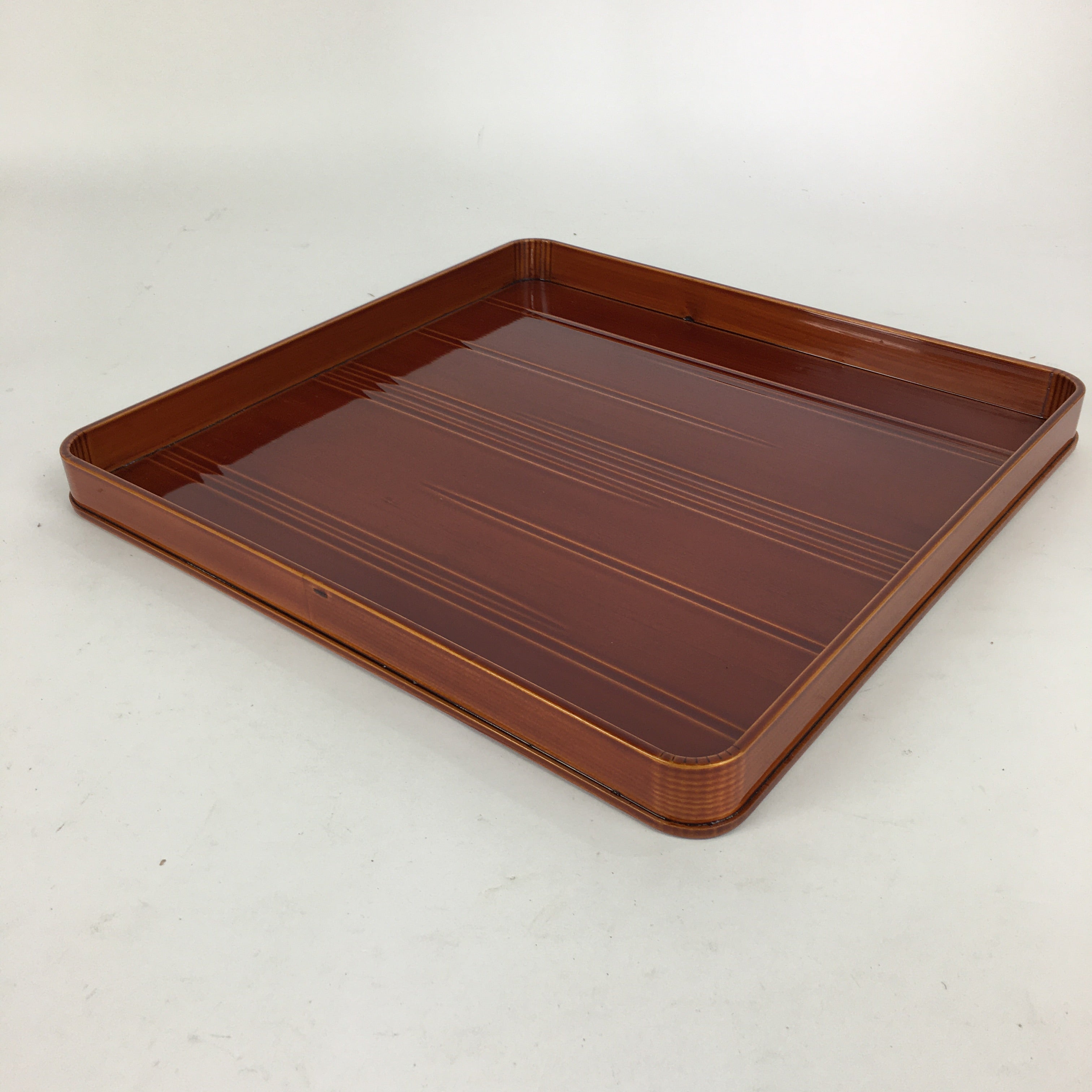 Japanese Lacquerware Tray Obon Vtg Shunkei-Nuri Nurimono Square UR663