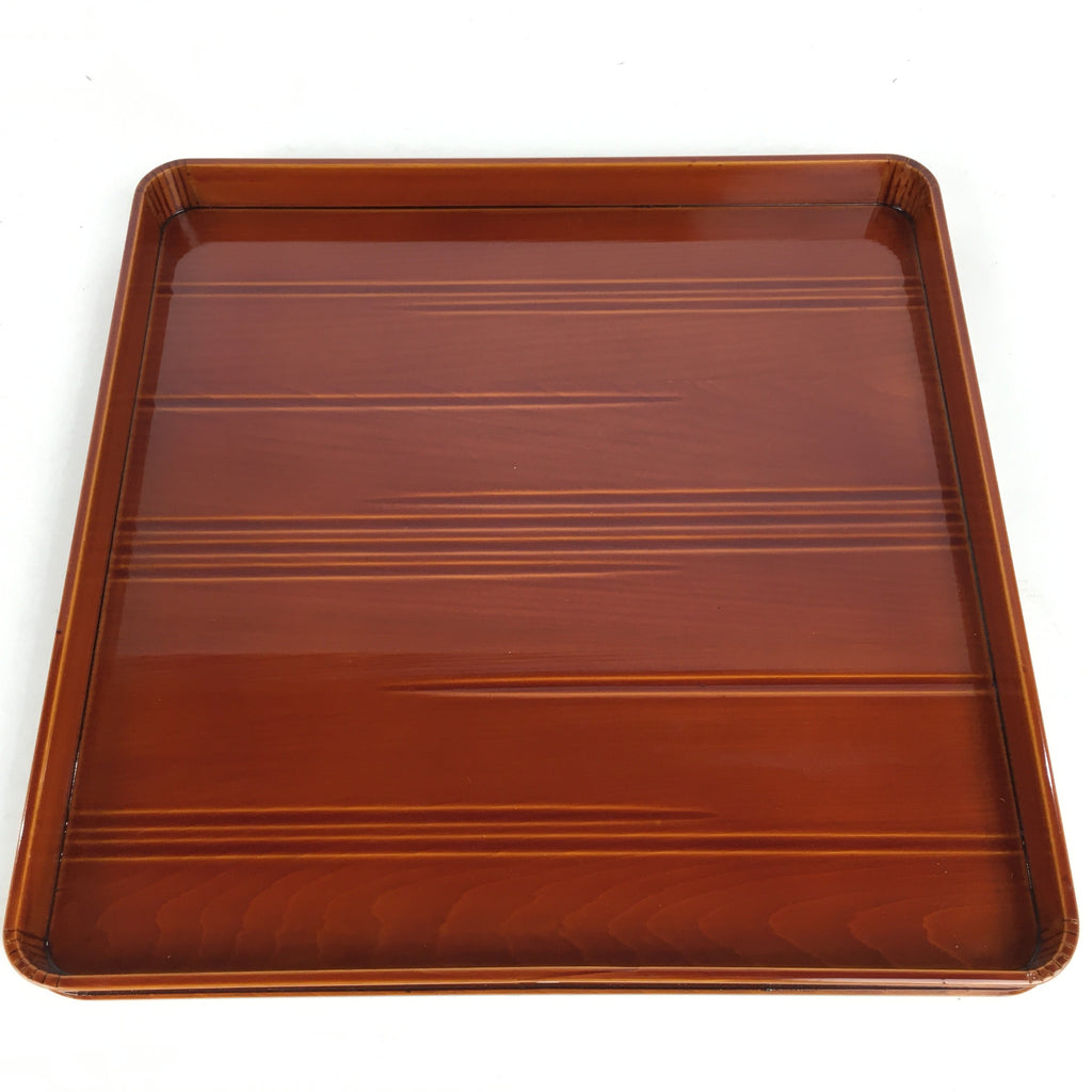 Japanese Lacquerware Tray Obon Vtg Shunkei-Nuri Nurimono Square UR666