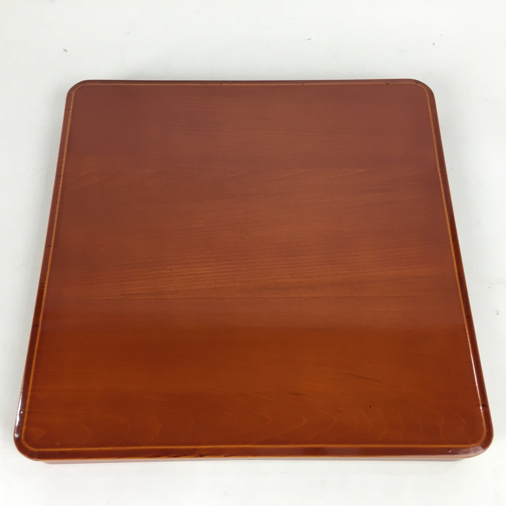 Japanese Lacquerware Tray Obon Vtg Shunkei-Nuri Nurimono Square UR666