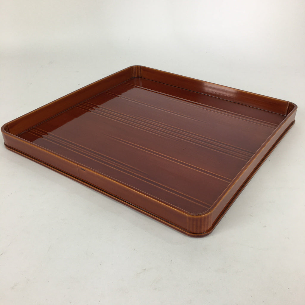 Japanese Lacquerware Tray Obon Vtg Shunkei-Nuri Nurimono Square UR666
