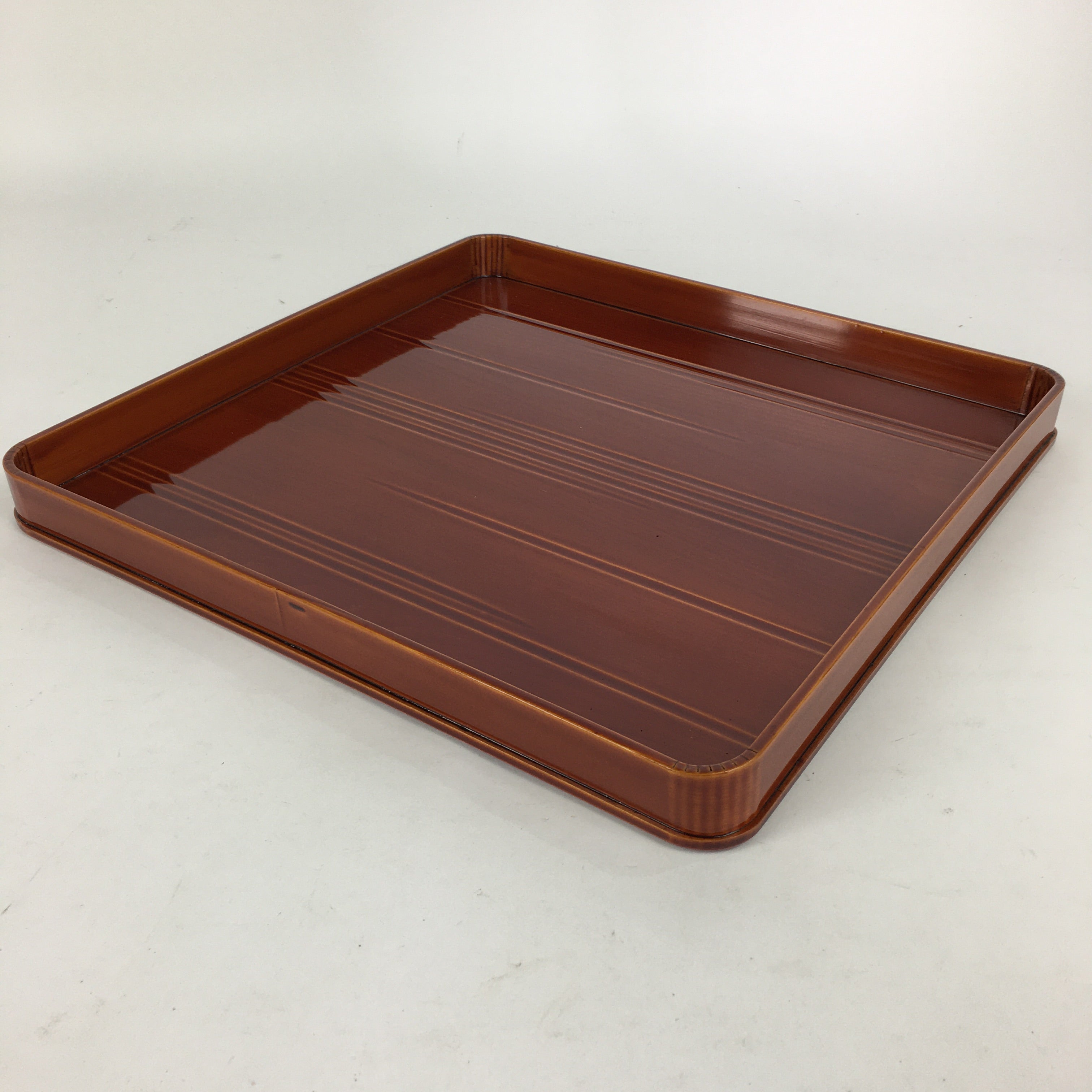 Japanese Lacquerware Tray Obon Vtg Shunkei-Nuri Nurimono Square UR666