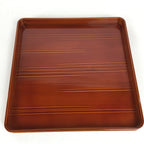 Japanese Lacquerware Tray Obon Vtg Shunkei-Nuri Nurimono Square UR667