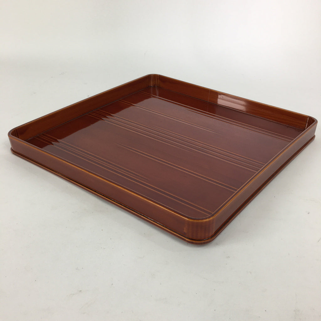 Japanese Lacquerware Tray Obon Vtg Shunkei-Nuri Nurimono Square UR667