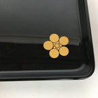 Japanese Lacquerware Tray Rectangle Vtg Echizen-Nuri Gold Flower Black Obon UR58