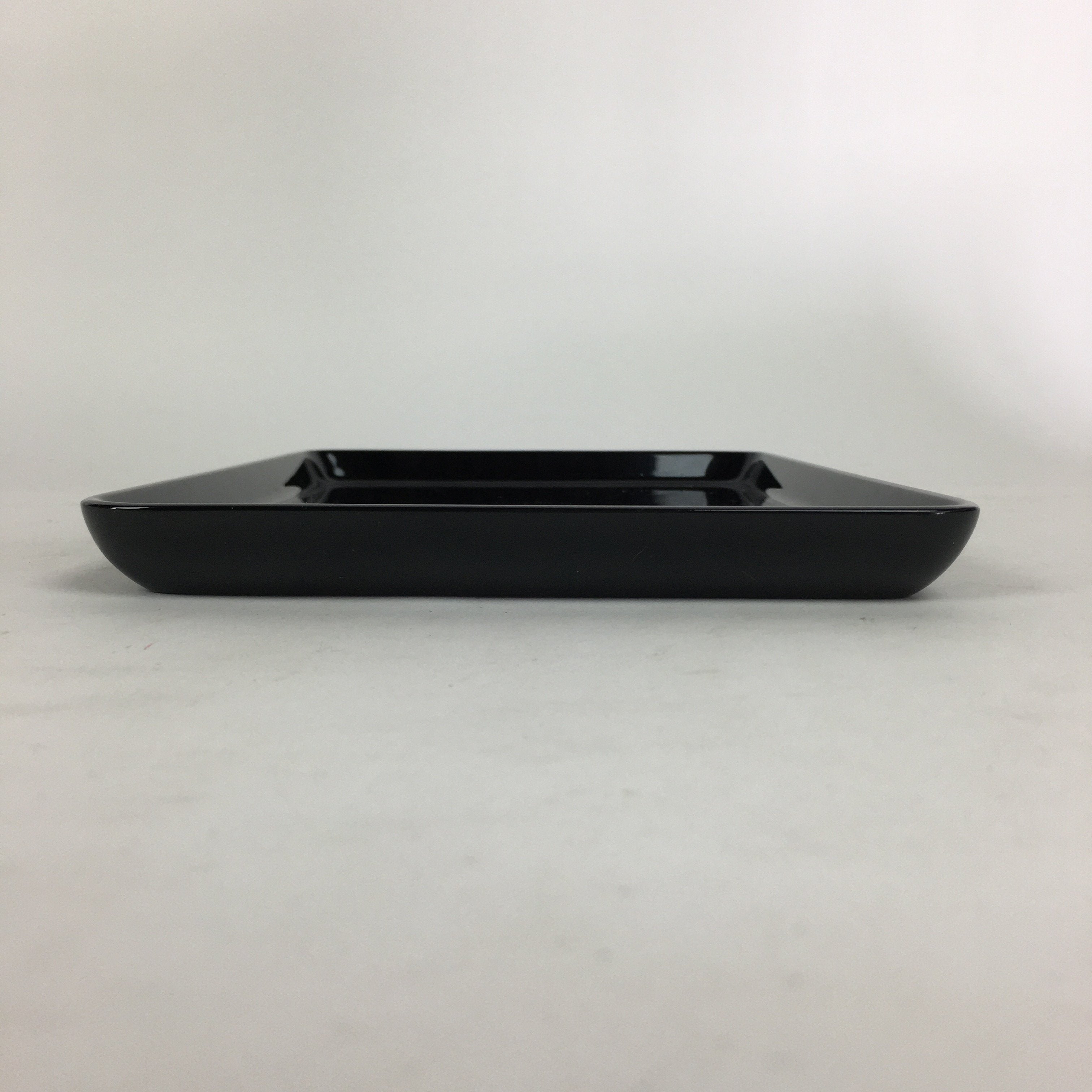 Japanese Lacquerware Tray Rectangle Vtg Echizen-Nuri Gold Flower Black Obon UR58