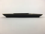 Japanese Lacquerware Tray Rectangle Vtg Large Obon Black Gold Iris UR483