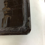 Japanese Lacquerware Tray Rectangle Vtg Large Obon Brown UR482