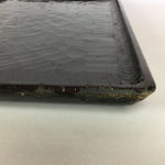 Japanese Lacquerware Tray Rectangle Vtg Large Obon Brown UR482
