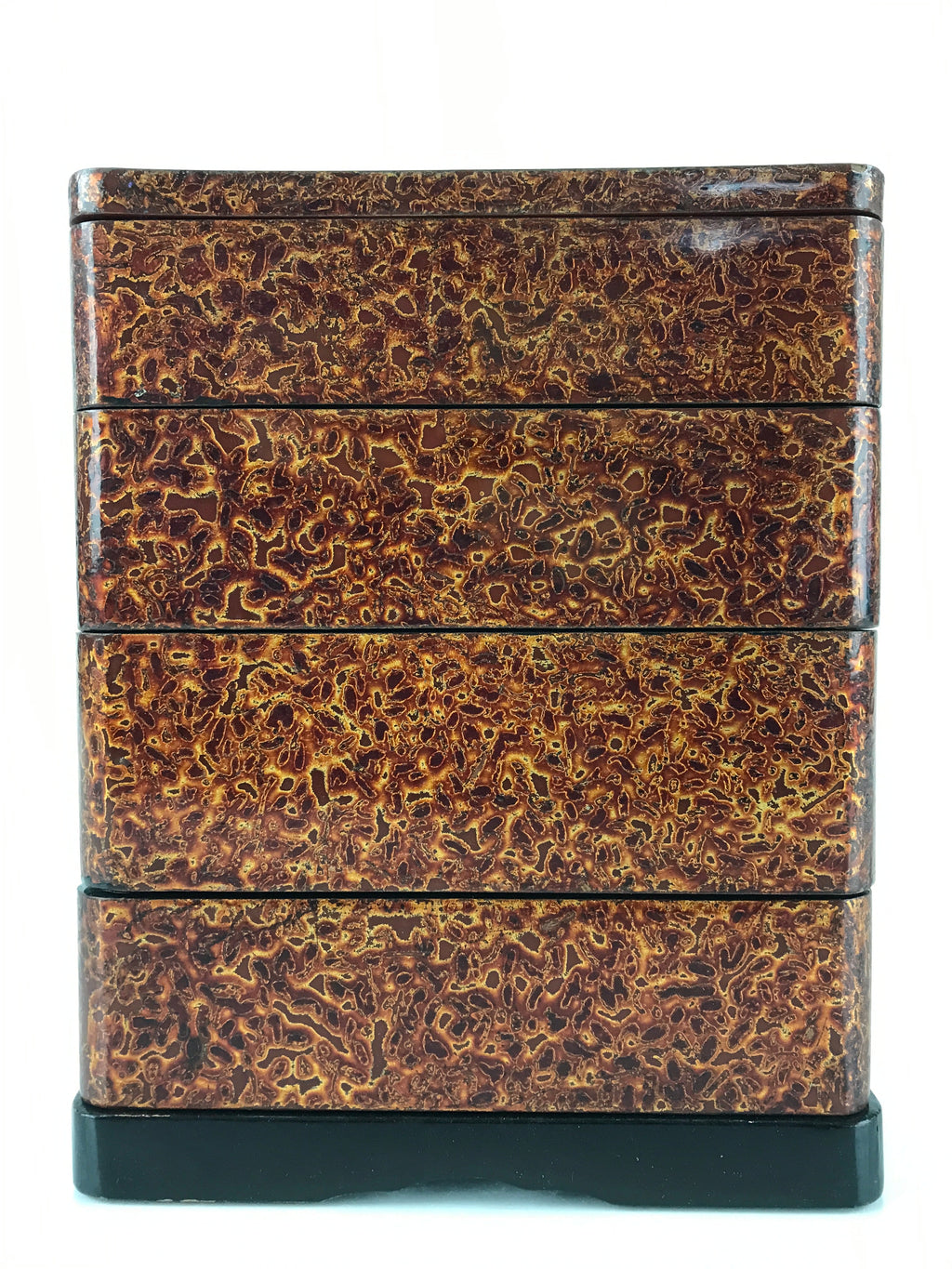 Japanese Lacquerware Tsugaru-Nuri Wooden Bento Box 4 Tier Vtg Jubako JB80