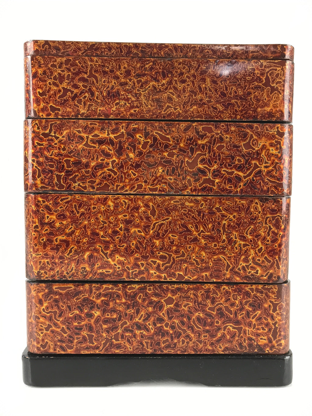 Japanese Lacquerware Tsugaru-Nuri Wooden Bento Box 4 Tier Vtg Jubako JB80